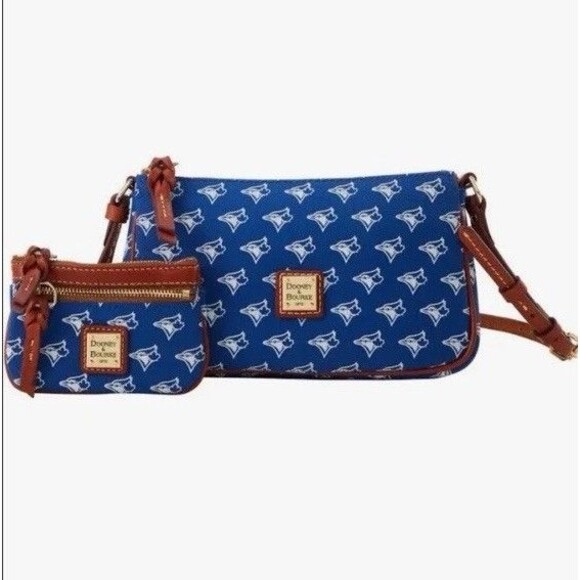 MLB Toronto Blue Jays Dooney & Bourke Lexi Crossbody Sm Coin Case NWT $228 - Picture 1 of 7